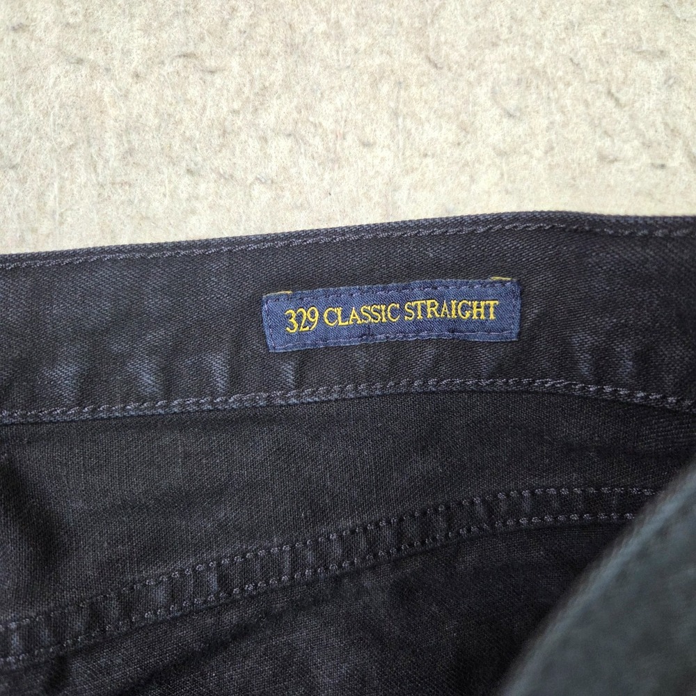 Lucky Brand 329 Classic Straight Jeans Mens 38x28 Black Stretch Denim - Picture 4 of 15